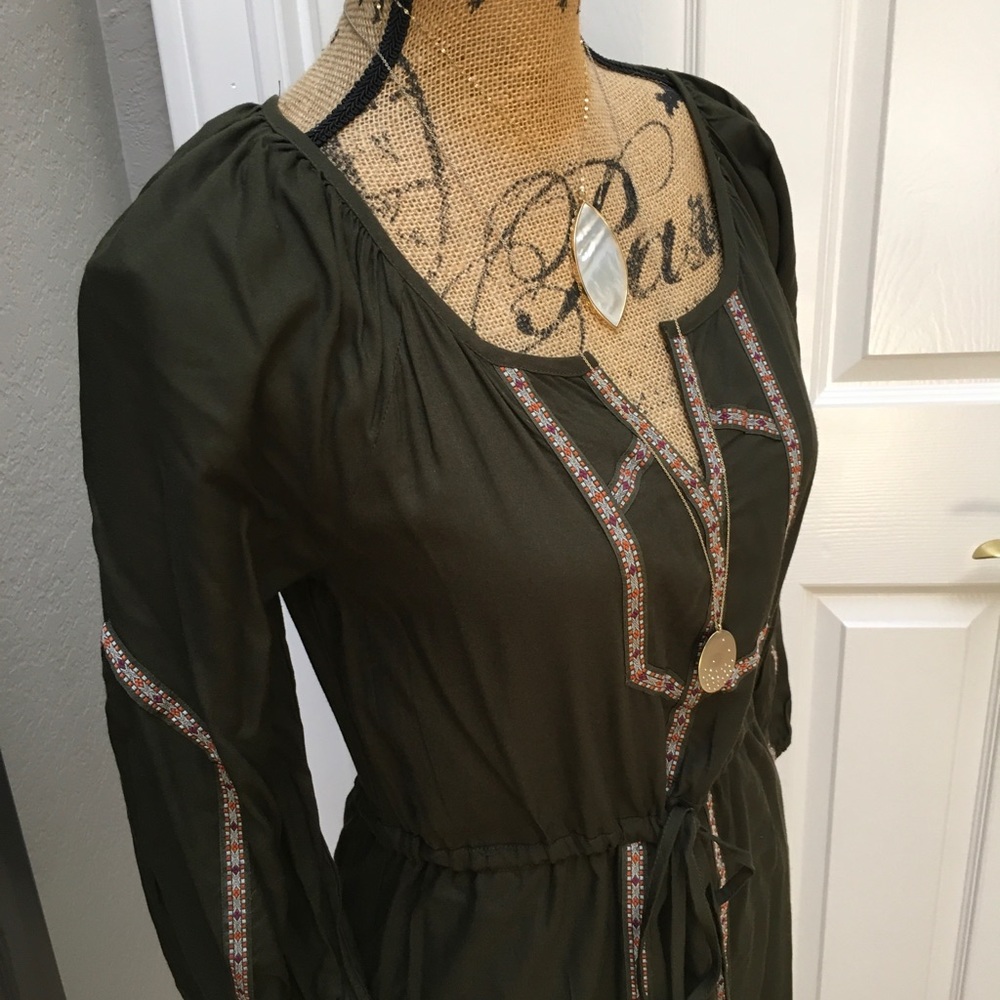 EUC Anthropologie Hunter Green Dress XS